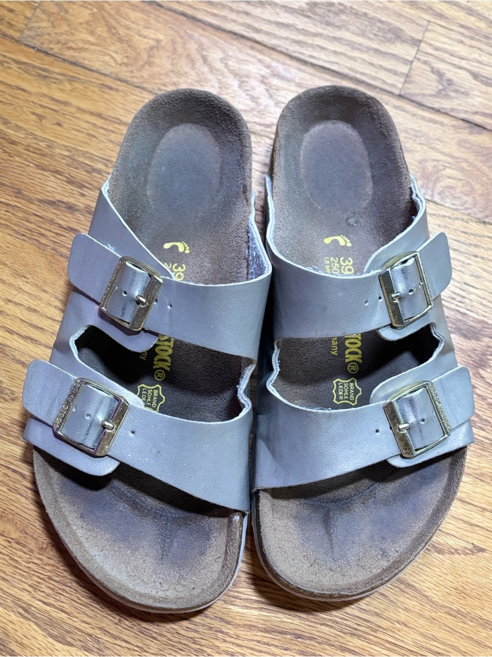 Birkenstock Arizona Taupe Birko-Flor Sandals EU 39 Women's US 8/8.5 Double Strap